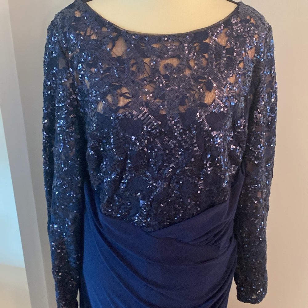 Ralph Lauren size 16 dark blue sequin dress - Picture 2 of 12